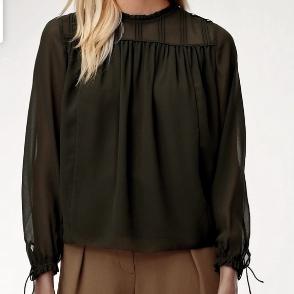 Wilfred Tops - Aritzia Wilfred Lourdes Black Chiffon Blouse